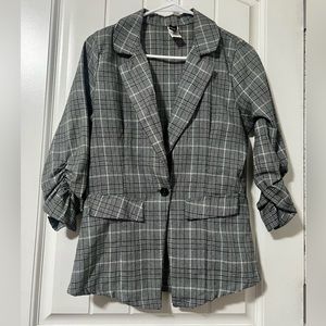 Grey Plaid Blazer